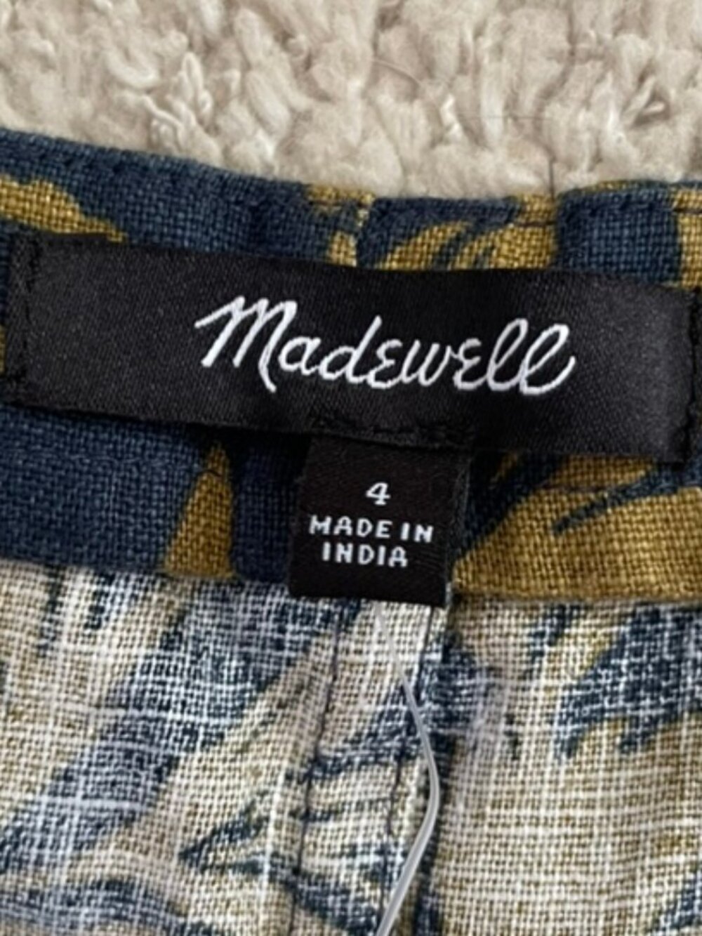 Madewell Scoopneck Crop Tank 100% Linen Size 4 Floral Print NWT - Picture 7 of 13